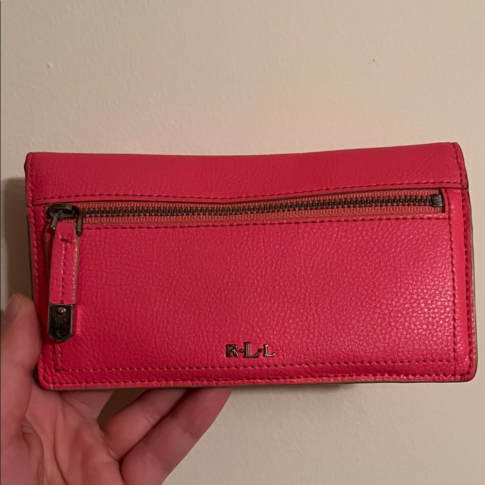 Ralph Lauren Vibrant Pink Leather Clutch